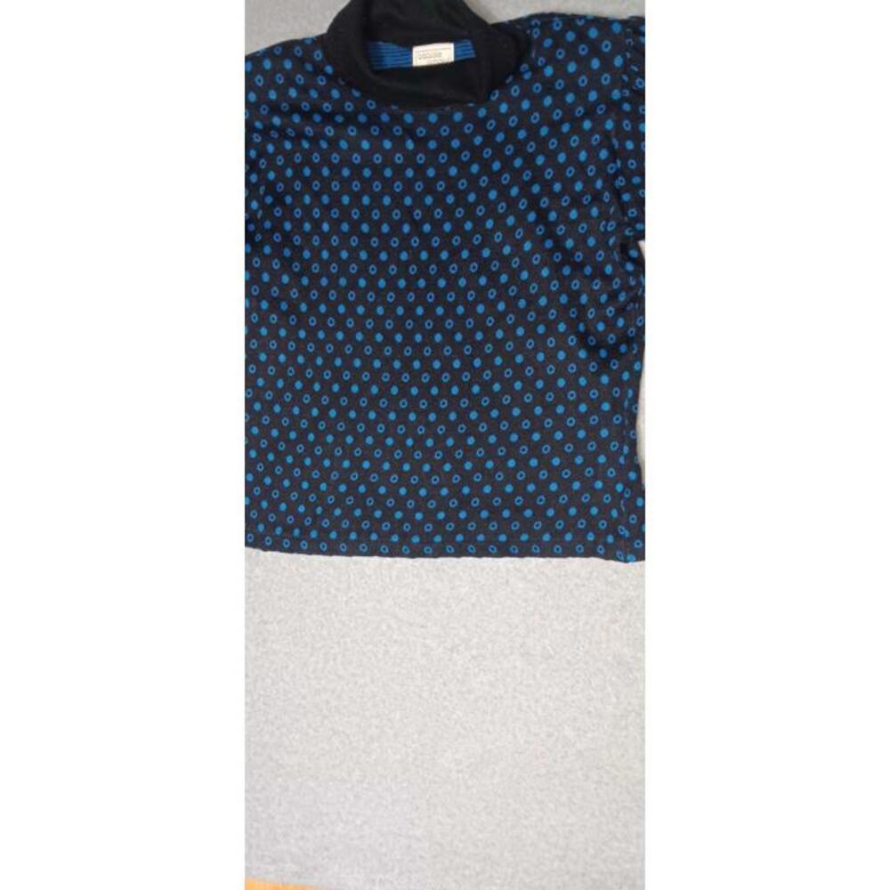 Bobbie Brooks Sweater Womens Size Medium Black Blue Dots Padded Shoulders - Picture 5 of 12